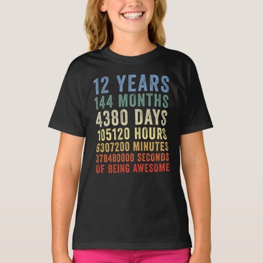 T-shirt 12 Ans D'Être Un Cool Magnifique Anniversaire (Devant)