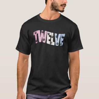 T-shirt 12 ans mignonne chien paw Anniversaire fille 12ème
