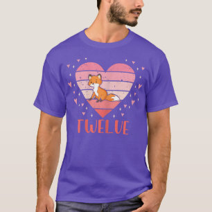 T-shirt 12 Ans Mignonne Fox Anniversaire Fille 12e B-jour
