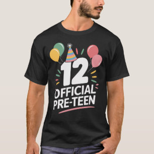 T-shirt 12 Cadres pré-Ados officiels 12e anniversaire enfa