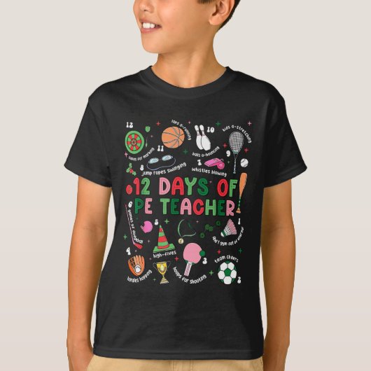 T-shirt 12 Days Of Pe Teacher Physical Education Gym Coach (Devant)