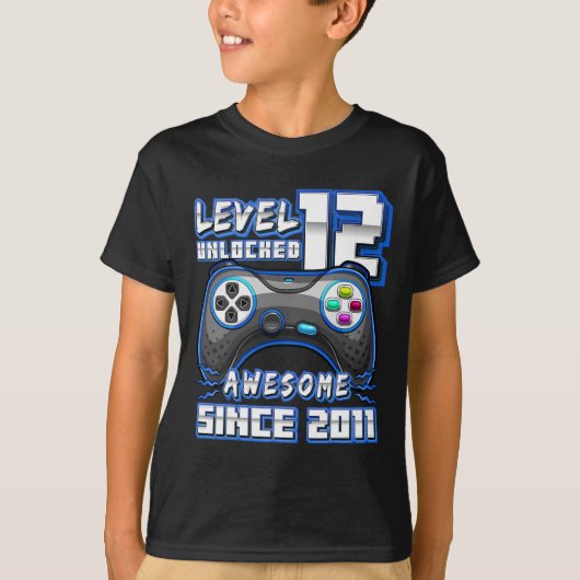 T-shirt 12 Déverrouillé Awesome 2011 jeu vidéo 12e anniver (Devant)