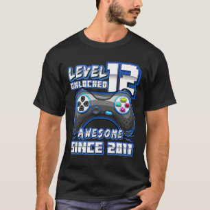 T-shirt 12 Déverrouillé Awesome 2011 jeu vidéo 12e anniver