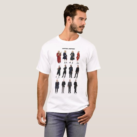T-shirt 12 grands compositeurs classiques (Devant entier)