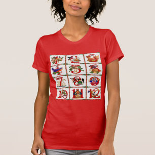T-shirt 12 Jours De Caillot De Noël Imprimer Cadeaux