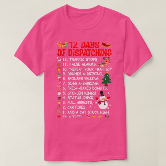 T-shirt 12 Jours D'Expédition Funny Dispatcher Noël (Design devant)