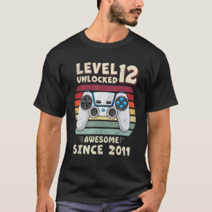 T-shirt 12ans Anniversaire Son Garçon Amusant Gamer 12ème
