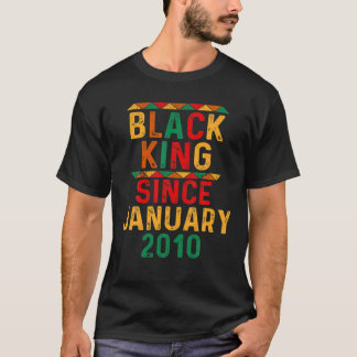 T-shirt 12E Anniversaire 12 Ans Roi Noir Depuis Le 20 Janv