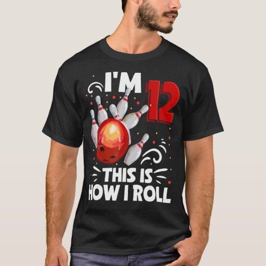 T-shirt 12e anniversaire Boy Bowling C'est comment je roul (Devant)