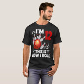 T-shirt 12e anniversaire Boy Bowling C'est comment je roul (Devant entier)