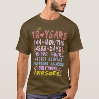 T-shirt 12e anniversaire Cadeau 12 ans être merveilleux ga