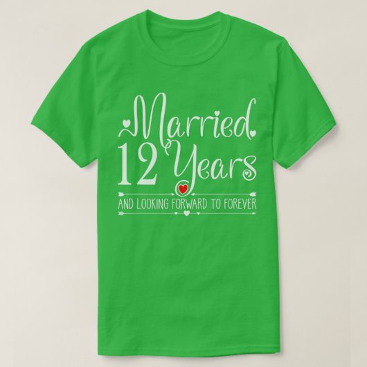 T-shirt 12e anniversaire de la Mariage pour ses couples 12 (Design devant)