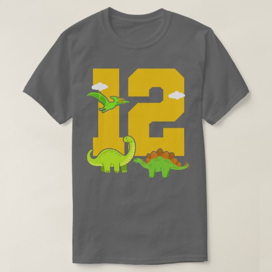 T-shirt 12e anniversaire Dinosaur (Design devant)