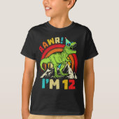 T-shirt 12e anniversaire Dinosaur T Rex Rawr J'ai 12 ans p (Devant)