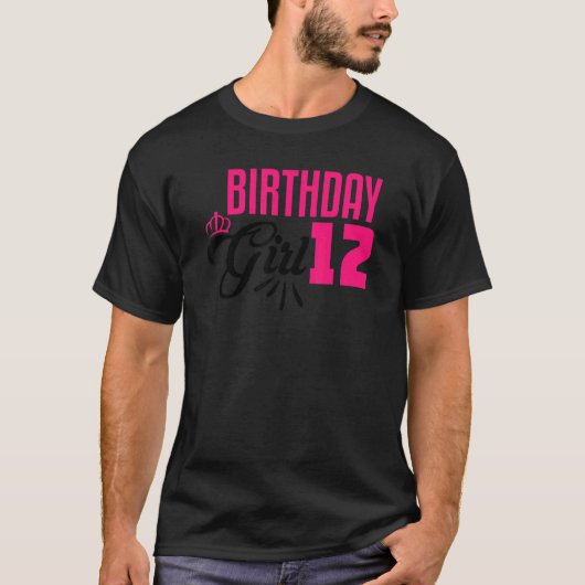 T-shirt 12e anniversaire fille 12 ans Anniversaire (Devant)