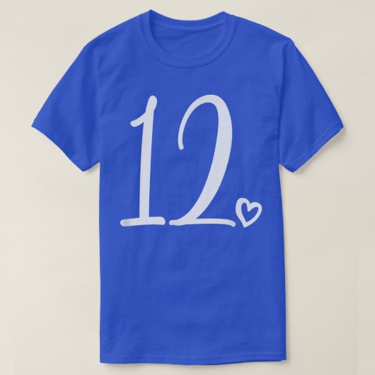 T-shirt 12e anniversaire, Filles enfants, Douze ans, numér (Design devant)