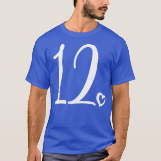 T-shirt 12e anniversaire, Filles enfants, Douze ans, numér
