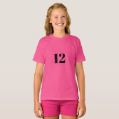 T-shirt 12e anniversaire Joyeux Douze rose âge personnalis (Devant entier)
