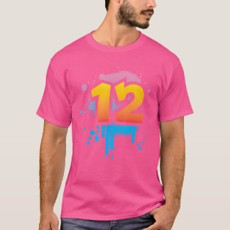 T-shirt 12E Anniversaire Présent Enfants Garçons Filles Co