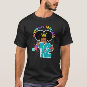 T-shirt 12e anniversaire Princesse Afro Puffs filles