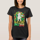 T-shirt 12e anniversaire Rainbow 12 ans Flossing Unicorn (Devant)