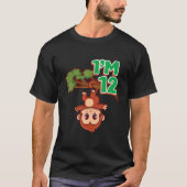 T-shirt 12e fête d'anniversaire 12 ans Singe Ape Zoo Anima (Devant)