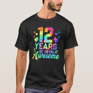 T-shirt 12ème anniversaire Idée Tie Dye 12 Année d'être Aw