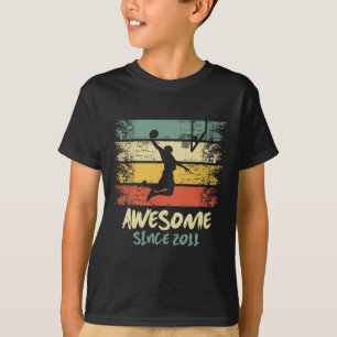 T-shirt 12ème Anniversaire Joueur De Basket-Ball Magnifiqu