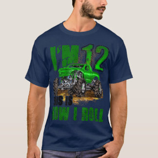 T-shirt 12th Birthday Monster Truck For Boys & Girls 12 Ye