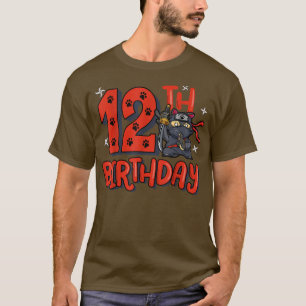 T-shirt 12th Ninja Birthday Boy 12 Year Old Samurai Bday P