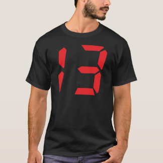 T-shirt 133 numéro numérique du réveil rouge
