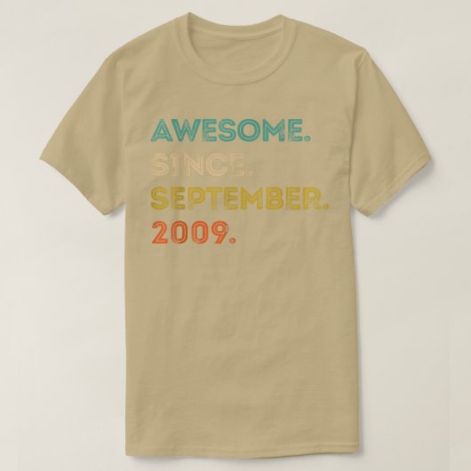 T-shirt 13 Ans Cadeau 13e Anniversaire Awesome depuis Sept (Design devant)