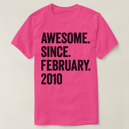 T-shirt 13 ans d'émerveillement depuis février 2010 13e an (Design devant)