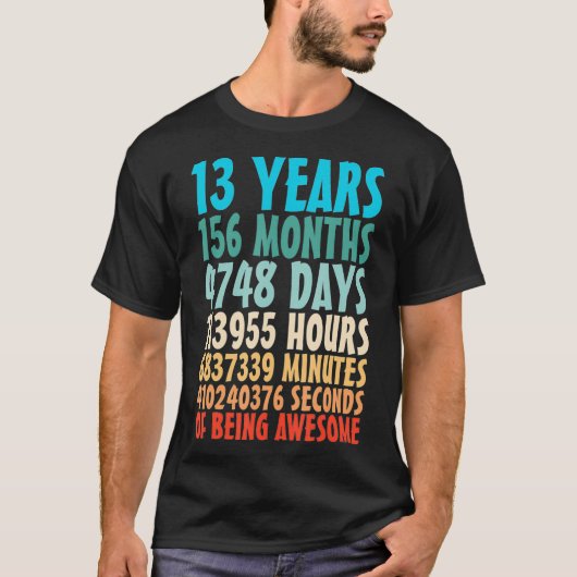 T-shirt 13 Ans D'Être Impressionnant 13 Ans 13E (Devant)