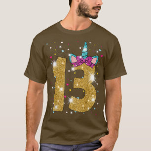T-shirt 13 ans fille treize 13e anniversaire Unicorn 1