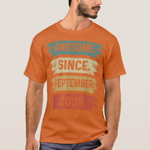 T-shirt 13 Ans Funny Awesome Depuis Septembre 2009 13