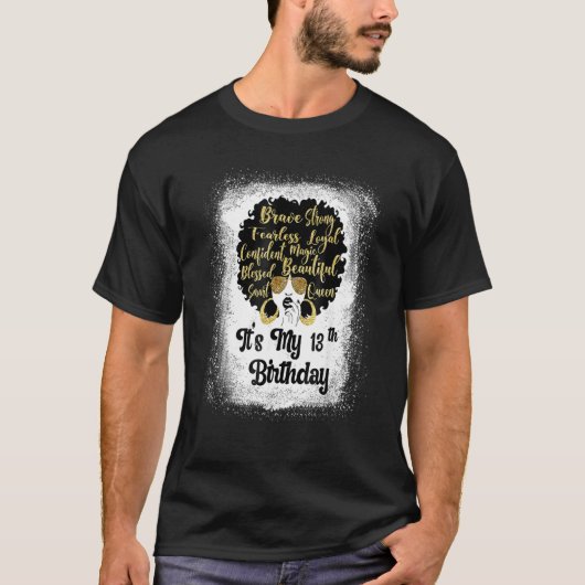 T-shirt 13 ans Leopard Melanin fille C'est mon anniversair (Devant)