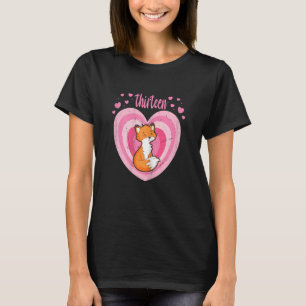 T-shirt 13 Ans Mignonne Fox Anniversaire Fille 13e B Jour 