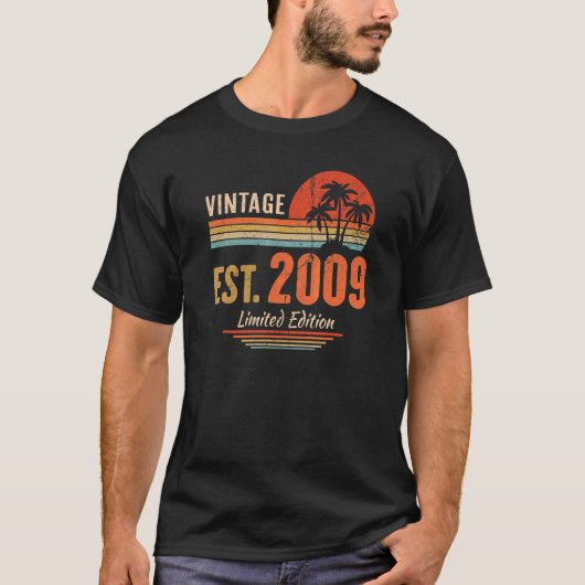 T-shirt 13 ans Vintage 2009 13e anniversaire (Devant)