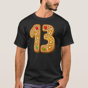 T-shirt 13 majuscule de Noël Cookie Alphabet Numéro