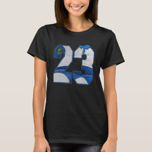 T-shirt 13 Rétro Français Bleu Numéro 23 Bel Air Français
