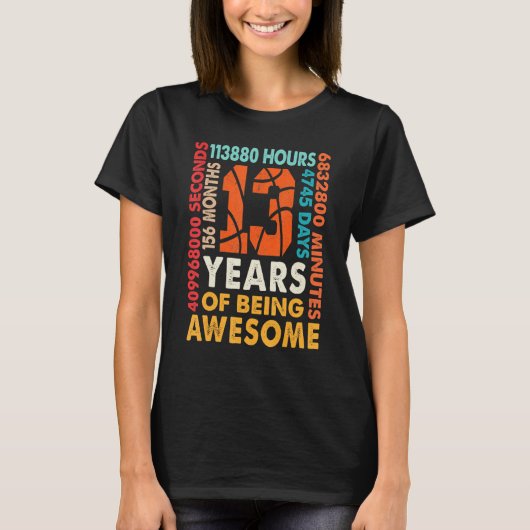 T-shirt 13e anniversaire 13 ans 156 mois basket-ball B (Devant)