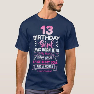 T-shirt 13e anniversaire 13 ans filles drôle nager cadeau