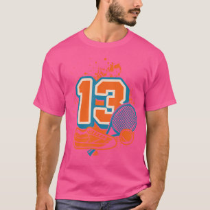 T-shirt 13E Anniversaire Boy Tennis Joueur Tennis 13 Ans O