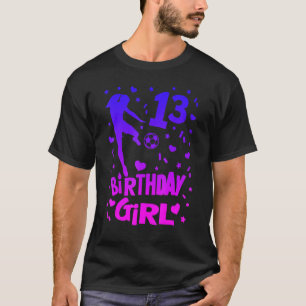 T-shirt 13e anniversaire Fête de Football Fille Ado mignon