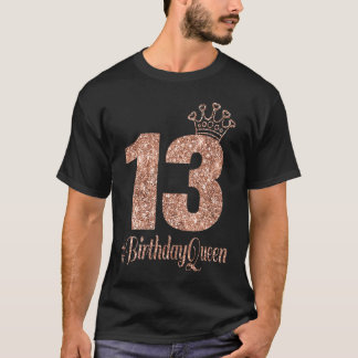 T-shirt 13e anniversaire filles double chiffres Rose coule