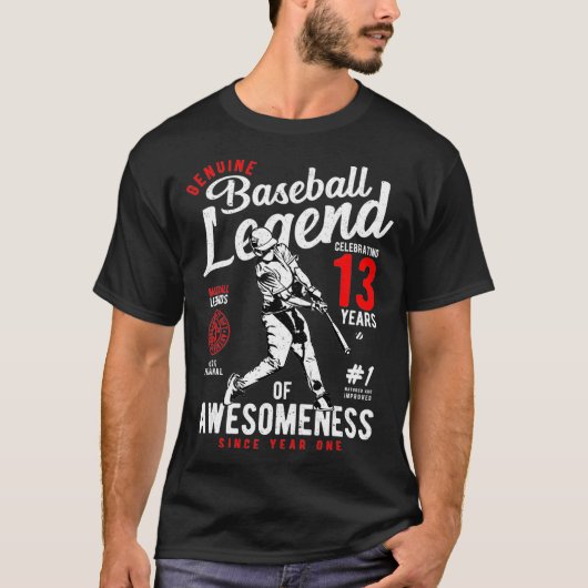 T-shirt 13e anniversaire Gift Baseball Légende 13 ans de (Devant)