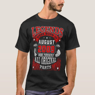 T-shirt 13e Anniversaire Légendes Né En Août 2009 13 Année