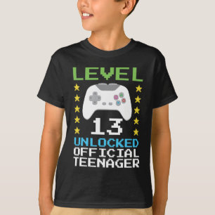 T-shirt 13e anniversaire niveau 13 adolescent officiel dév