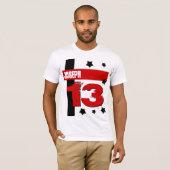 T-shirt 13e anniversaire Nom personnalisé RED WHITE BLACK  (Devant entier)